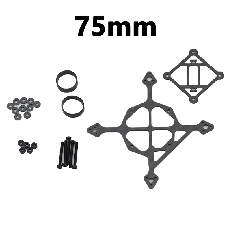 75mm Radstand 3K Carbonfaser-Bodenplatten-Rahmenkit 3g Toothpick Whoop Mini RC Drohne FPV Racing Drohne Quadcopter Rahmenkit