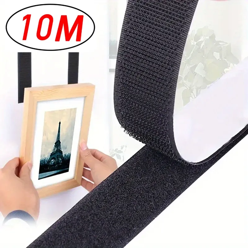 5-25M Velcro Hook and Loop Tape, Selbstklebendes Band, Starker Kleber für Kabel, Magisches Tape für DIY-Projekte zu Hause, Klebeband für Kabelmanagement, Klebstoffband für Heimgebrauch und Bürofixierung