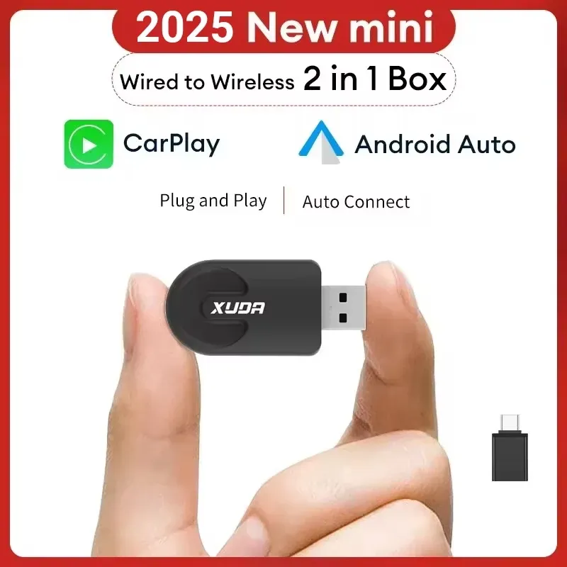XUDA 2025 Drahtlose CarPlay Android Auto Wireless Adapter Smart Mini Box Plug Und Play WiFi Schnelle Verbindung Universal Für Nissan