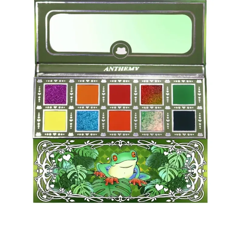 Make-up 10-Farben-Lidschatten-Palette, hochpigmentierte natürliche Lidschatten-Palette, wasserfest, langlebig, vegan und tierversuchsfrei