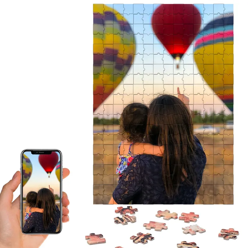 Benutzerdefiniertes Holzpuzzle, individuelles Fotopuzzle, personalisiertes Bildpuzzle für Paare, Familie, sie, sie, Geschenkidee, individuelles Fotopuzzle