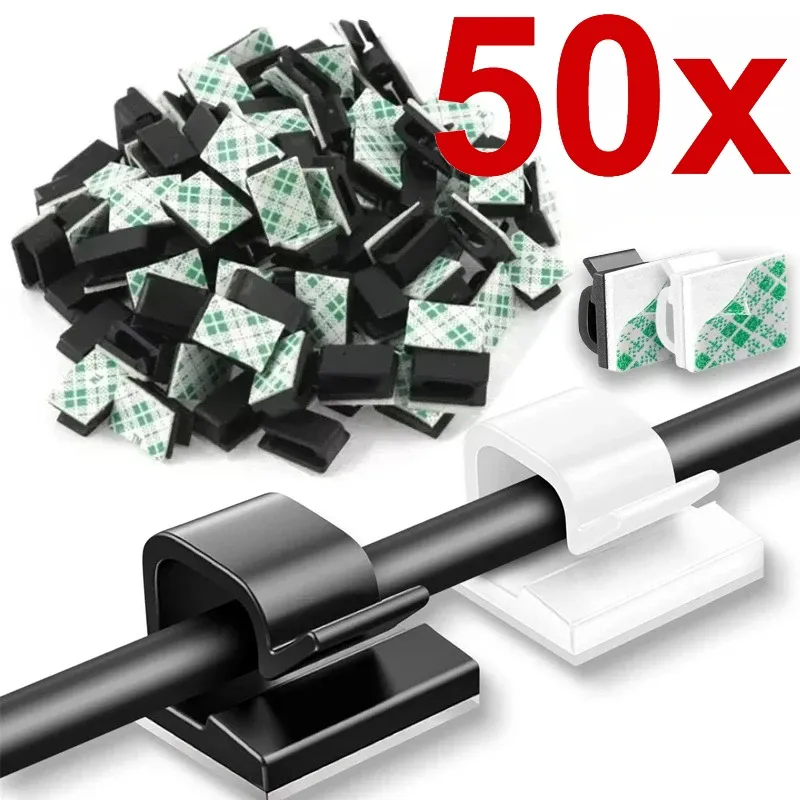 10/20/50PCS USB Kabel Organizer Clips Draht Wickler Halter Kopfhörer Maus Kabel Clip Protector Management Klebe haken Schreibtisch Klemme