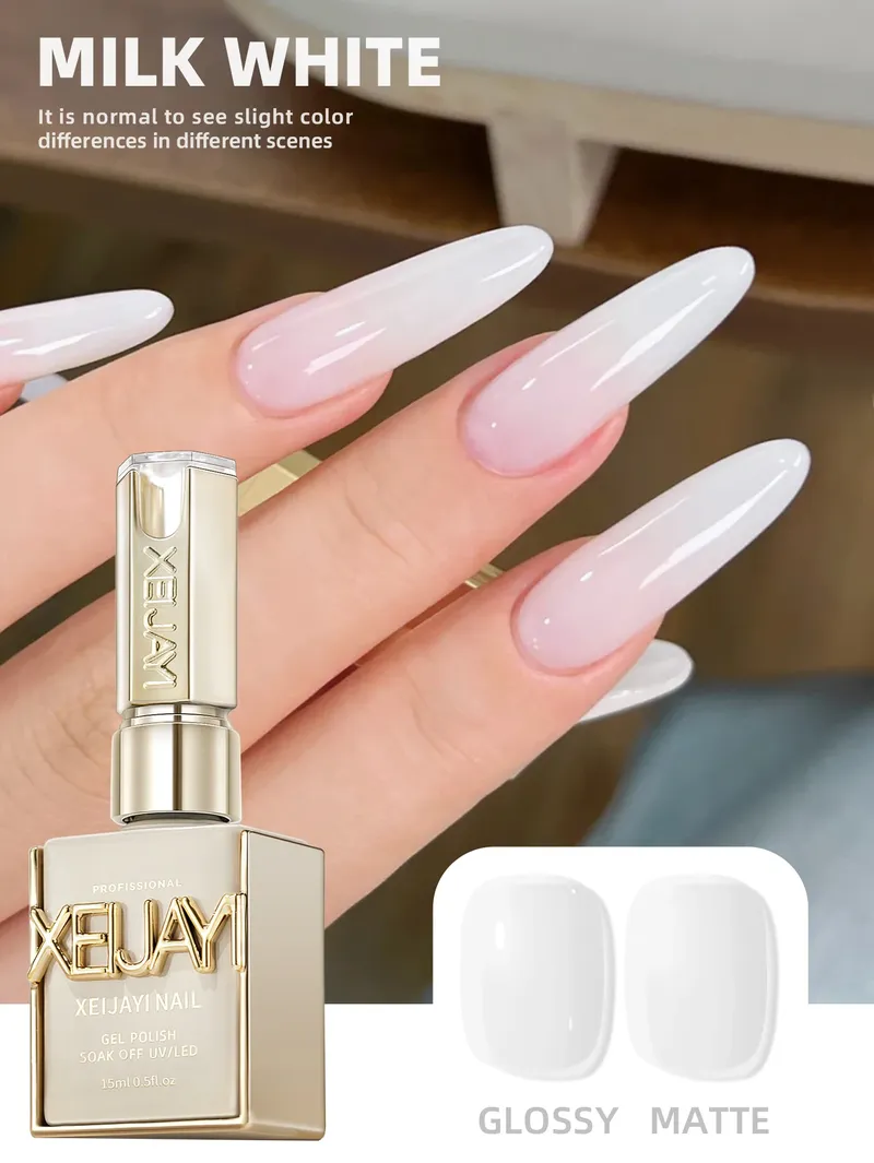 1Pc 15ML Milchig Weiß Reine Nagellack Gel Nagel Hinzufügen Semi-Permanent Soak Off UV LED Bau gel Lack