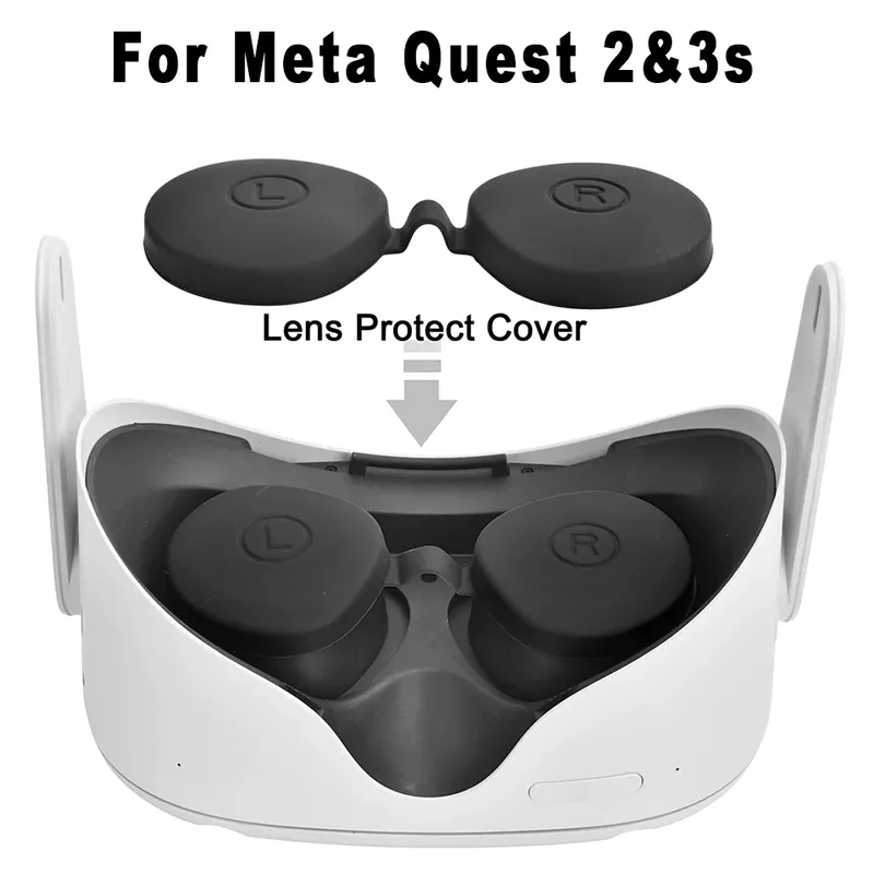 Weicher, staubdichter und kratzfester VR-Silikon-Objektivschutz für Meta Quest 2 und 3S VR-Zubehör