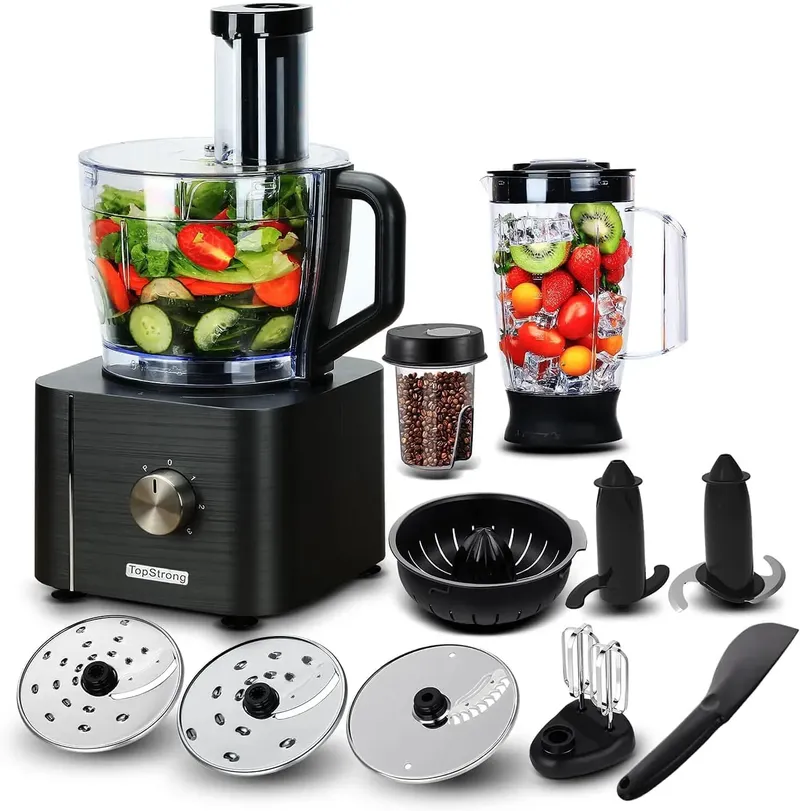 TopStrong 1100 W 3,2 l + 1,5 l Küchenmaschine mit drei Geschwindigkeiten YYFP405