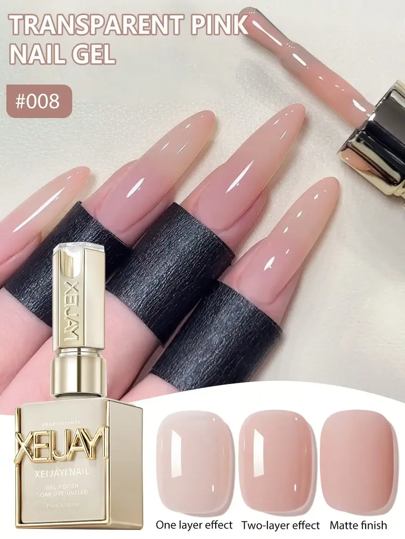 15ML transparent rosa Gel Nagellack langlebig Nagellack Gel getränkt Led/UV Gel Nagellack Nagel Salon Hause weibliche Geschenke