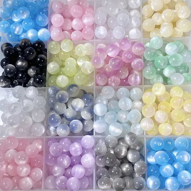 32 件, 8mm, Imitation Cat's Eye, Resin, Round Beads, Loose Beads, Bracelet Beads, Beads, Diy, Hair Rope, Hairpin, Mobile Phone Chain, Bracelet, Necklace, Anklet, Hair Accessories, Jewelry Accessories Materials, Jewelry Making Supplies