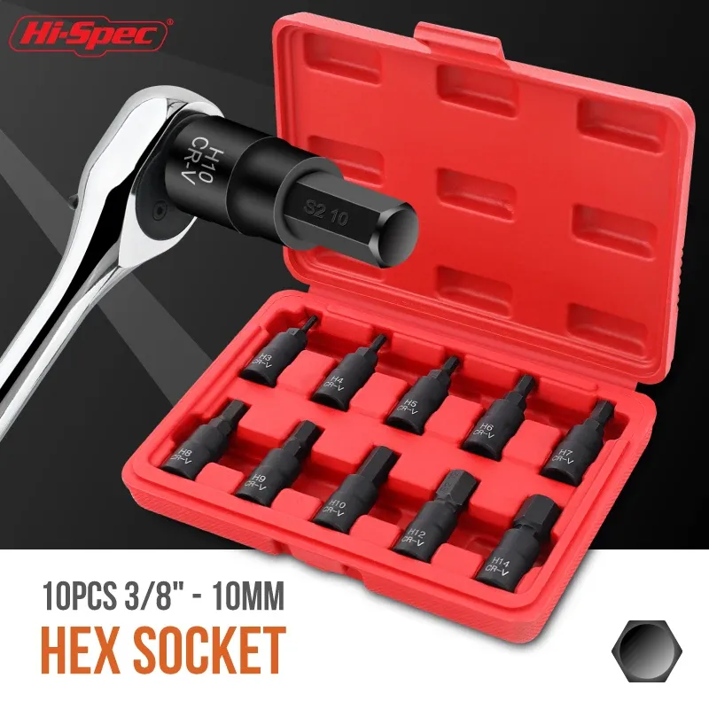 Sechskant-Steckschlüsselsatz aus Chrom-Vanadium-legiertem Stahl, Torx-Werkzeug-Steckschlüsselkopf, anwendbar für manuellen Schraubenschlüssel, S2, geschwärzte Box, Sechskant-Bit