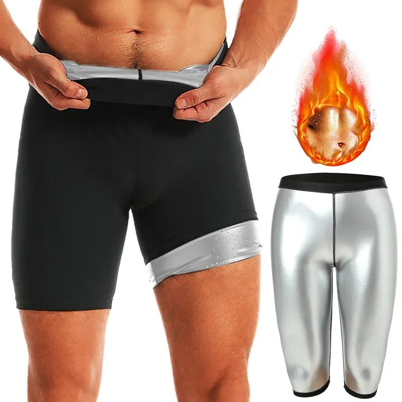 Männer Sauna Anzüge Schweiß Shorts Workout Abnehmen Fett Brennen Fitness Bauch Reduzierer Abnehmen Bauch Trimmer Taille Trainer