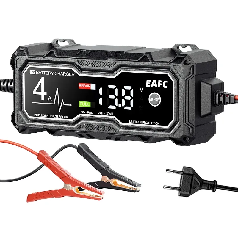 12v 4a Smart Auto Batterie ladegerät für Auto automatische Schwimmer ladegerät Motorrad Rasenmäher Traktor Blei-Säure Agm Gel Spielzeug batterie
