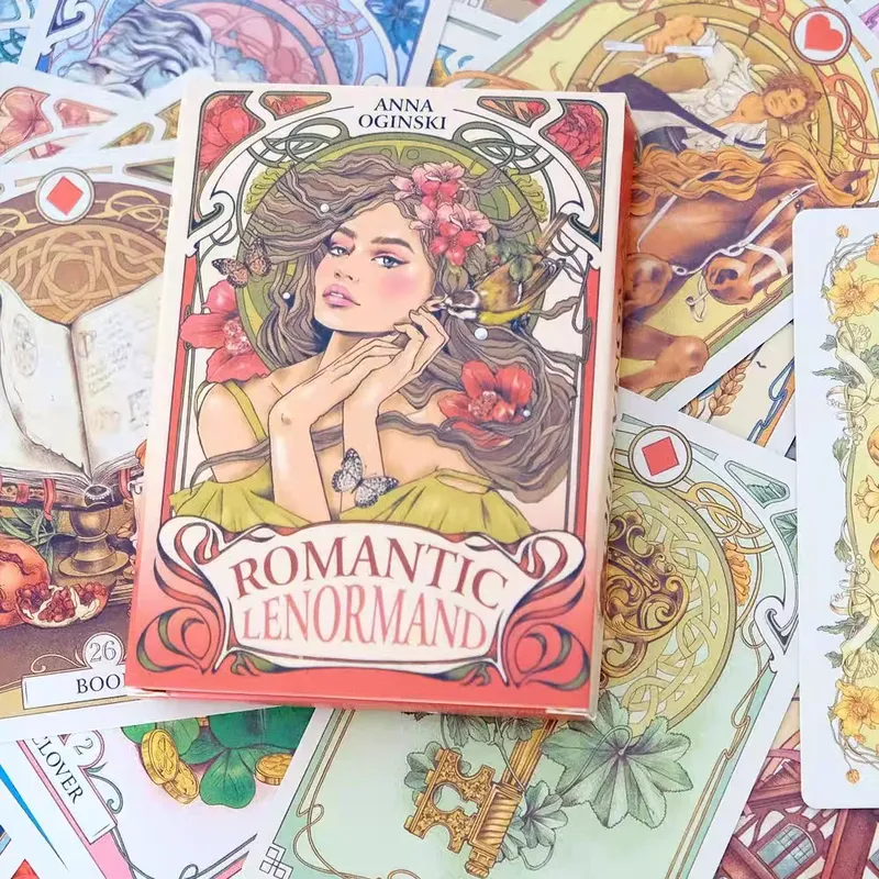 Romantische Lenormand-Orakelkarten, 10,2 x 7,2 cm, englische Sicht, Art Nouveau-Blumenmotive, 37 Stück, Deck 4 x 2,8 Zoll, für Party, Brettspiele - 5.01 EUR