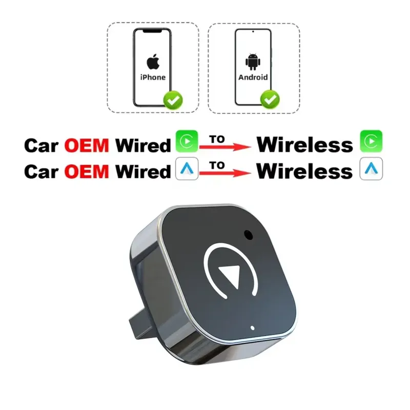 2026 NEUER Kabelloser CarPlay & Android Auto Dongle, Schnelle Auto-Verbindung, Kompakt Plug & Play für iPhone/Android, Keine Verzögerung, USB/USB-C