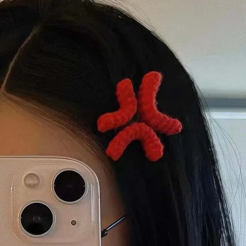 1 Stück neue wütende Haarspange Neuheit Entenschnabel Clip Häkelgarn Stirnband Seitenclip