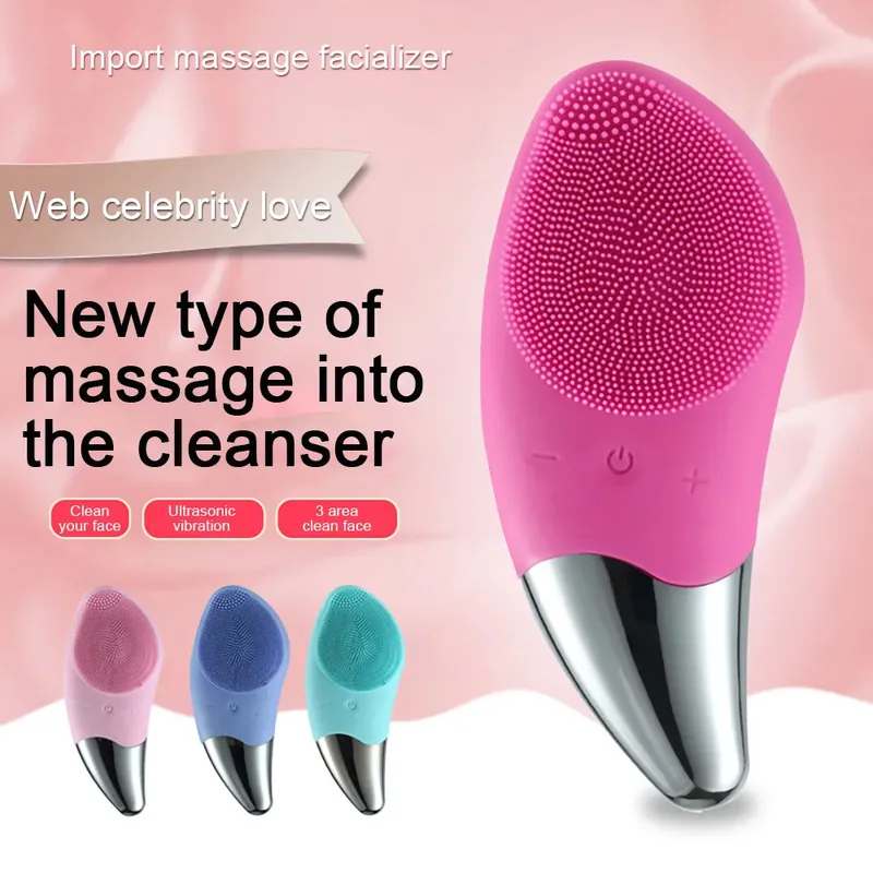 Wasserdichte Gesichtsreinigungsbürste für Männer und Frauen, wiederaufladbare elektrische Peeling-Gesichtswäscher-Reinigungsbürste