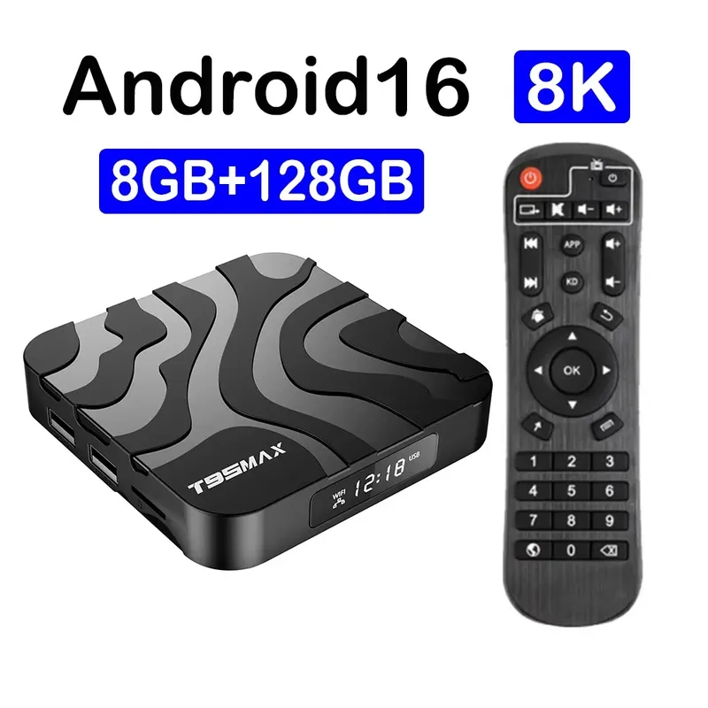 T95 Max Android 16 TV Box 2026 8K Ultra 8GB Ram 64GB 128GB Rom Allwinner H618 Google Voice Streaming Media Player Set Top Box