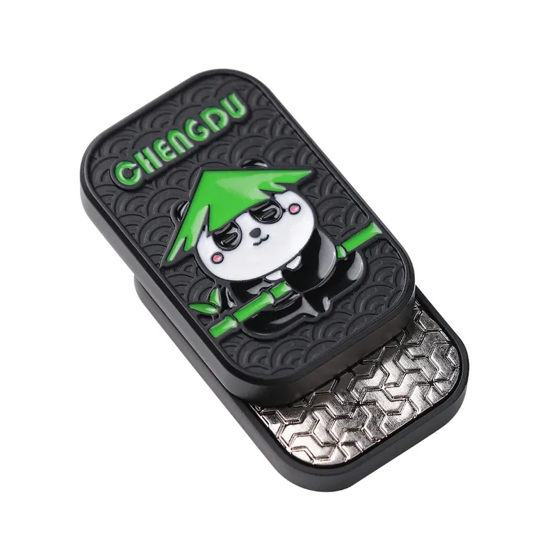 Kung Fu Panda Magnetische Push-Karte Schiebeplatte Mechanischer Schieber Haptische Münze EDC Mini Fidget Stressreduzierendes Spielzeug Antistress