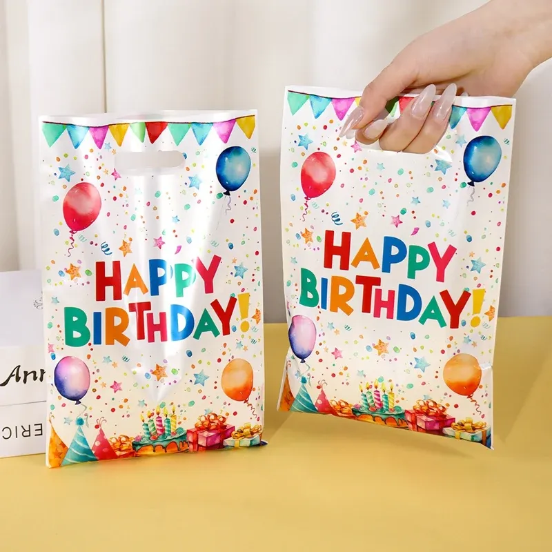 10/20/50 stücke Geburtstag Party Süßigkeiten Geschenk Taschen Geburtstag Luftballons Handtaschen Alles Gute Zum Geburtstag Party Dekorationen Kinder Erwachsene Gefälligkeiten geschenke