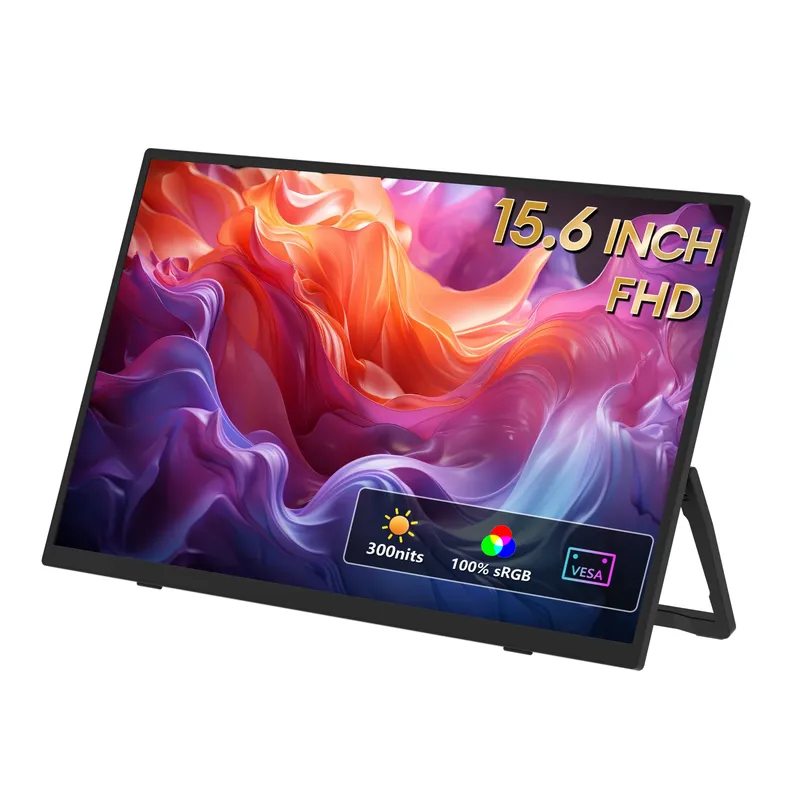 ZEUSLAP 15,6 Zoll FHD 100 % sRGB 300 Nits Ultradünner tragbarer Monitor mit Rückenständer-Design für Telefon-Gaming-Laptop
