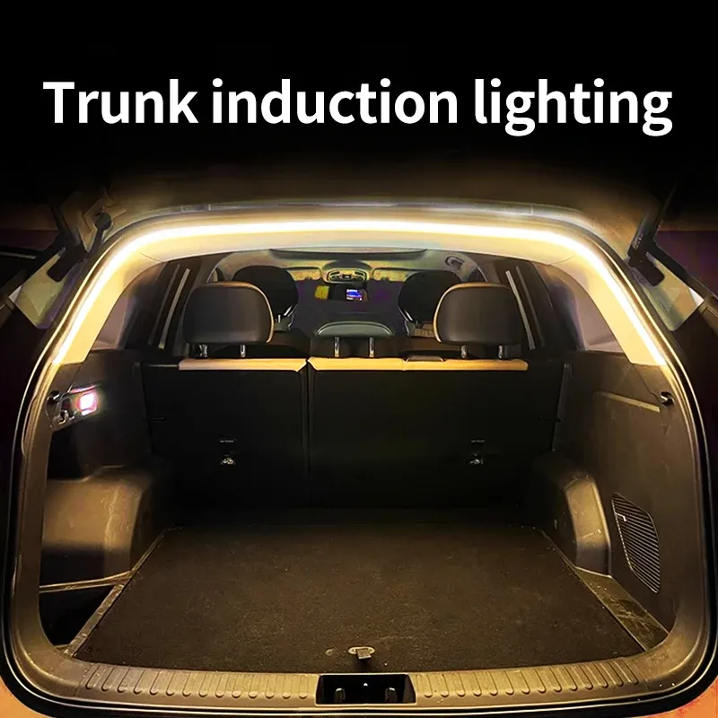 Auto-Kofferraumbeleuchtung mit hoher Helligkeit, Umgebungslicht, Innendekoration, LED-Verkabelung, kostenlose automatische Erkennung, Heckklappen-Lichtleiste