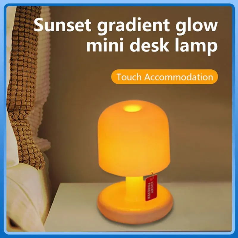 LED wiederaufladbare Mini-Tischlampe, Sonnenuntergang, Nachtlicht, minimalistische Nachttischlampe, Schlafzimmer, Bar, Raumdekoration, Atmosphäre, Stimmungslicht