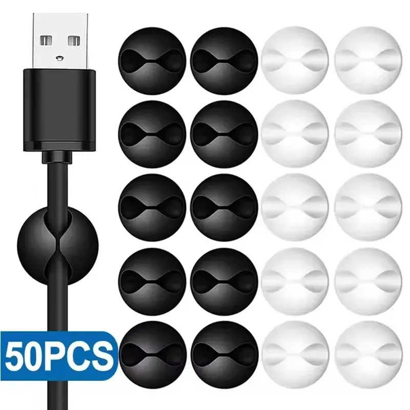 5/50Pcs Mini Kabel Wickler Organizer USB Ladekabel Clips Schreibtisch Ordentlich Organizer Draht Kabel Halter Protektoren in Home Office Auto