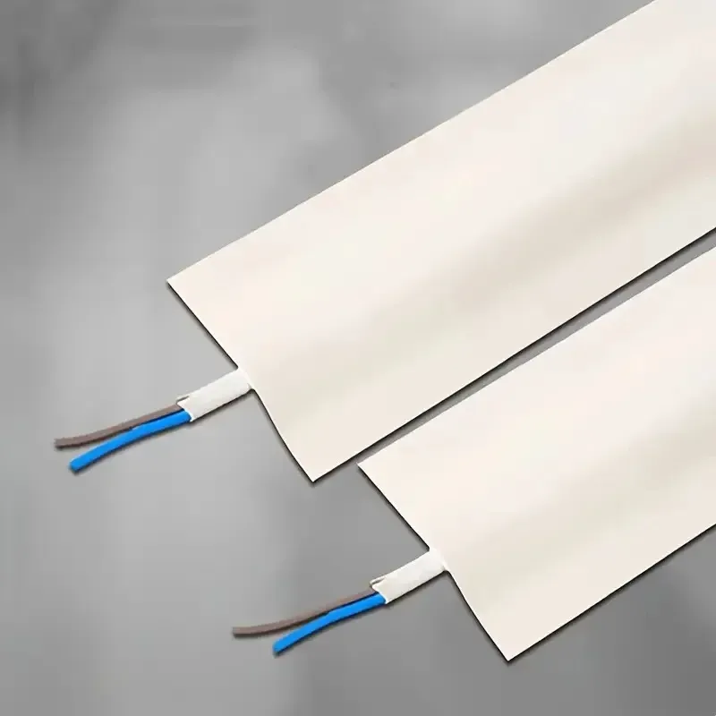 1PC 39,37 in Oberfläche Montiert Selbstklebende Flexible Kabel Kanal Wand Desktop Unsichtbare Kabel Organizer Boden Abdeckung Dekoration