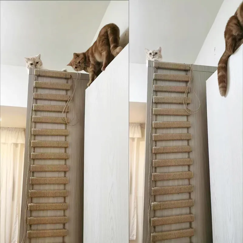 Katze Klettergerüst Brücke Katze Leiter Sisal Seil Holz Kratzbaum Turm Verwendung für Käfig Kletterer Kratzbaum Haustier Möbel Spielzeug