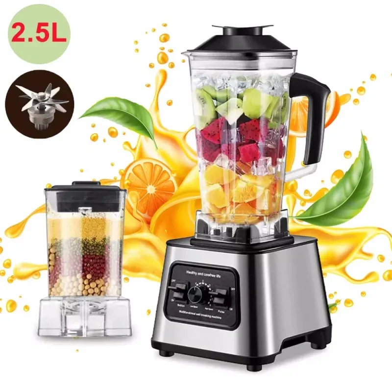6000w leistungs starke Mixer Mixer Entsafter Smoothie Maker Tisch mixer 2,5 l Behälter Küchenmaschine Mixer Mixer für Eis Nuss Obst