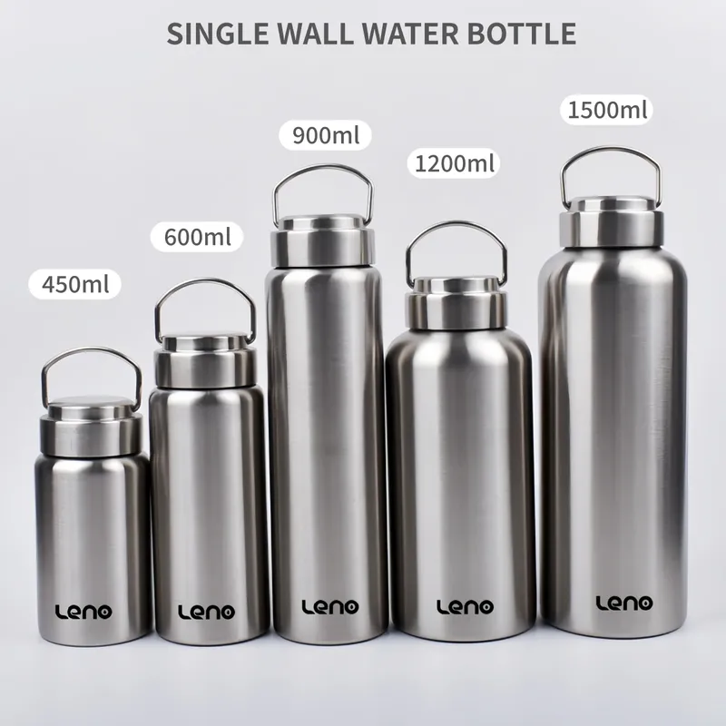 1pc Große Kapazität Edelstahl Sport Wasser Flasche Einschichtige Robuste Wasser Tasse Metall Flasche Drink Camping Sport gym
