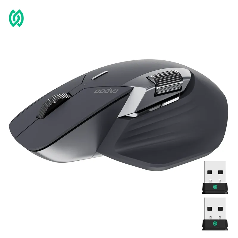 Rapoo MT760PRO Kabellose Maus NearLink + Bluetooth 5.0 Multi-Device 12000 DPI 2K Polling Rate Ergo für Arbeit, Gaming, leise Klicks