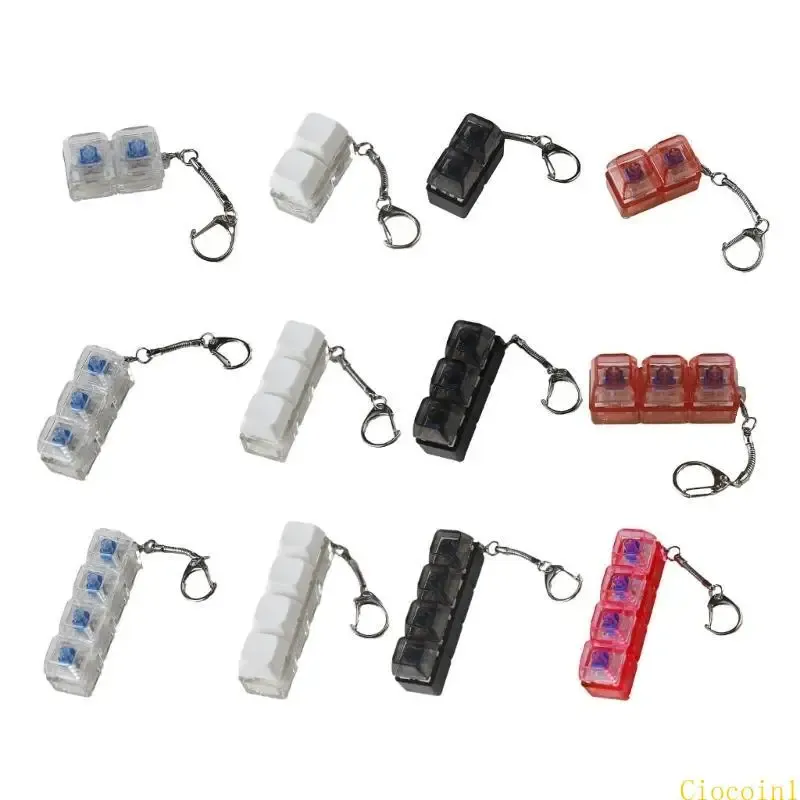Mechanische Tastaturschalter, Tester, Schlüsselanhänger, Spielzeug mit LED-Licht, klares Drücken und durchscheinenden farbigen Tastenkappen