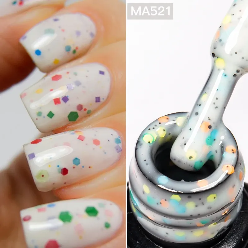 7 ml Joghurt Weiß Gel Nagellack UV LED Glitter Nail Art Langlebig Soak Off DIY Maniküre Salon Qualität Schimmernde Wirkung