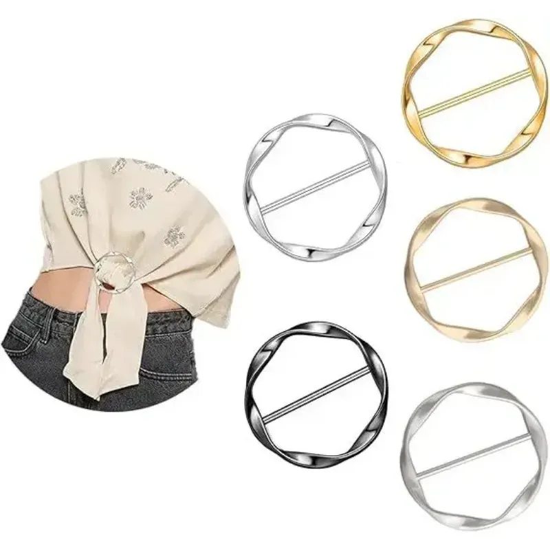 5-teiliges Set aus Metall mit verstellbaren Schnallen, vielseitig einsetzbar für Hemden, Schals, Gürtel, modisches Accessoire-Set