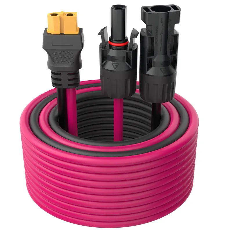 Solar-zu-XT60-Verlängerungskabel, 12 AWG, 30 A, Solarstecker auf XT60-Adapterkabel, geeignet für Solarpanel zu tragbarem Kraftwerk
