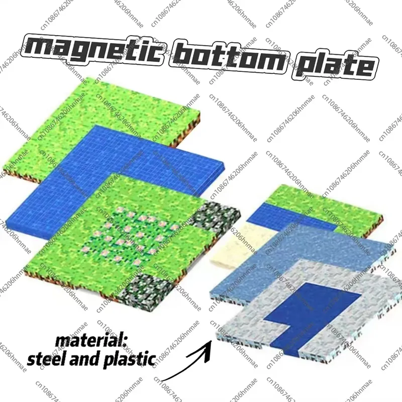 Magnetische Grundplatte, verschiedene Grundplatten, Match Mine World, magnetische Bausteine, Spielzeug für Jungen und Mädchen ab 3 Jahren, DIY-Kinderspielzeug