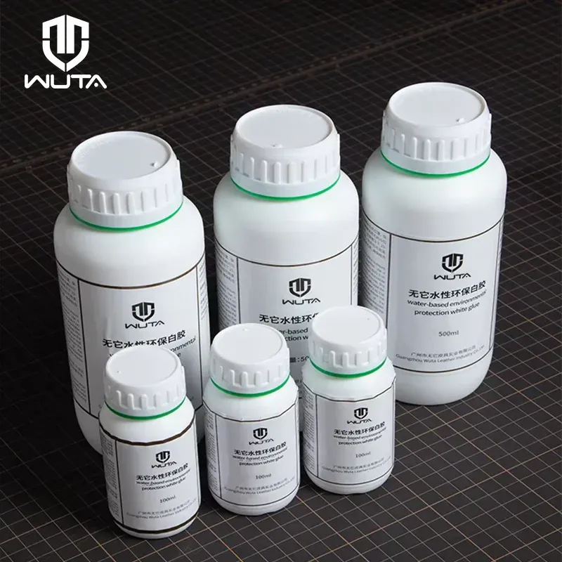 WUTA 100/500 ml Leathercraft Zement Weißer Kleber Auf Wasserbasis Universeller starker Klebstoff Flüssigkleber Reparatur für Lederpapier Holz