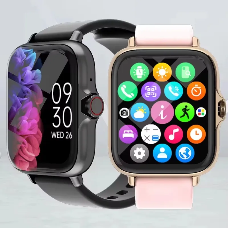 1,83'' wasserdichte Smartwatch mit Nachricht, Antwort, Anruf, Schlafüberwachung, Sport, Schrittzähler, Informationswarnungen für iPhone und Android