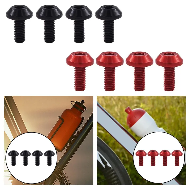 4Pcs Fahrrad Wasser Flasche Käfig Bolzen Radfahren Zubehör Wasserkocher Halter Aluminium M5 Schraube Griff Fahrräder Teil für MTB Rennrad