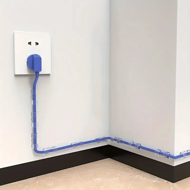 Durchsichtige Kunststoff-Kabelklemmen – transparente Draht-Organizer für die Kabelmanagement an Wand und Schreibtisch, selbstklebende Kabelhalter