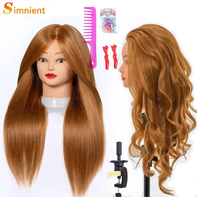 26 Zoll langer Schaufensterpuppenkopf mit 85 % echtem Echthaar, Trainingskopf mit Haaren, Puppenkopf für Haarstyling, Kosmetikpuppenkopf