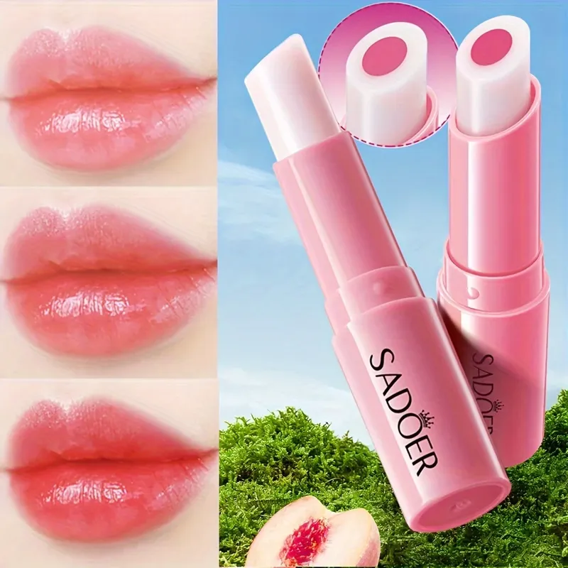 Honig-Pfirsich-Sandwich-Lippenstift mit warmem Wechselwasser, feuchtigkeitsspendender, warmer, wechselnder Lippenstift, 2,5 g