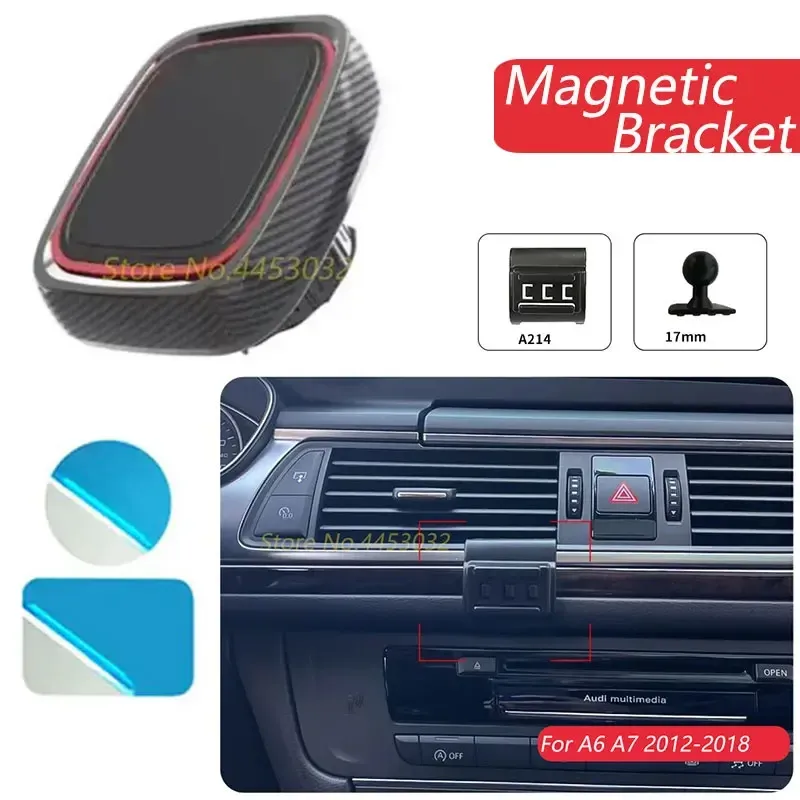 Magnetische Auto Telefon Halter Für Audi A6 c7 4G A7 4G8 2012-2018 GPS Starke Magnet Halterung mit Basis Innen Zubehör