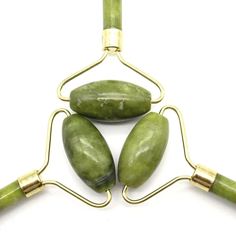 Jade Roller Gesicht Abnehmen Körper Kopf Hals Natur Schönheit Gerät Doppel Kopf Gesichts Lifting Up Massage Stein Jade Massagegerät