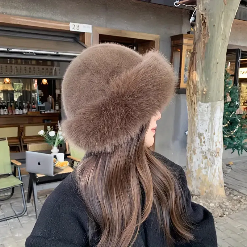 Damen-Winter-Pelzmütze, kältebeständig, für den Außenbereich, verdickt, warm, weich, für Freizeitausflüge, Sport, Skifahren