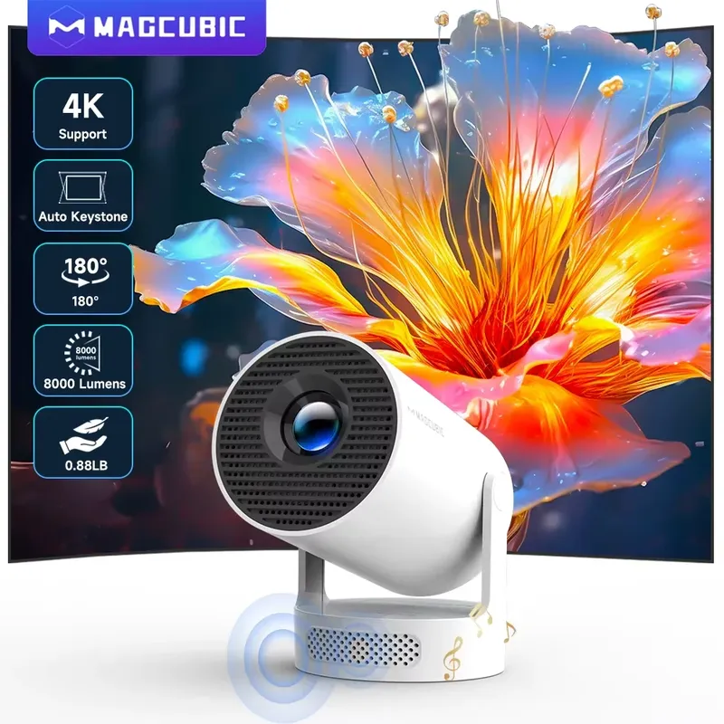 Magcubic 8K Wifi6 Projektor 290ANSI Android 14 Dual WIFI Allwinner H726 BT5.0 1280*720P Heimkino Outdoor tragbare HY300 Pro +