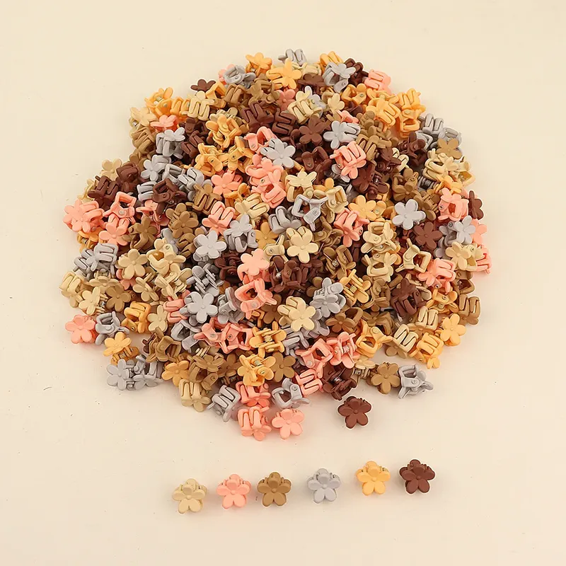 50 stücke Zufällige Farbe Solide Nette Blume Y2K Kleine Haar Klaue Schöne Haar Schmücken Clips Haarnadeln Kinder Süße Haar Zubehör