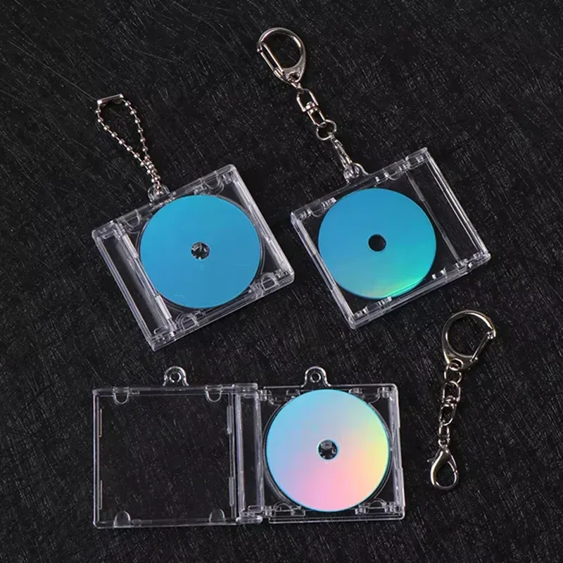 1pc NFC Funktionale CD Disc Schlüssel Kette Mini CD Fall Schlüsselbund Peripherie Gedenk Album Schlüssel Halter Für DIY Rucksack Anhänger