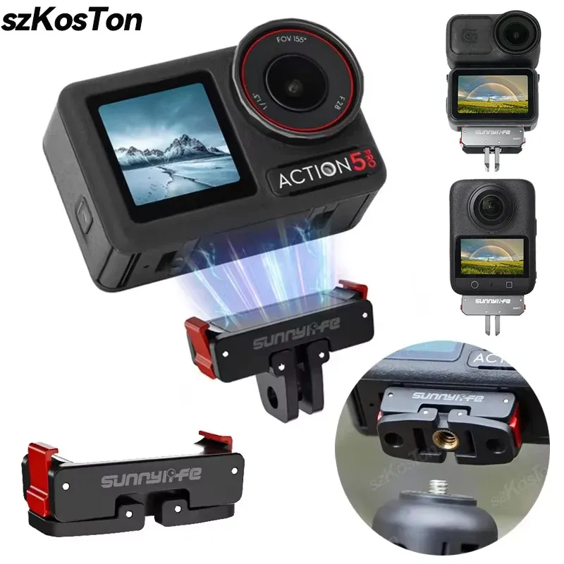 Magnetischer Adapter für DJI Osmo Action 5 Pro OSMO 360/NANO Schnellwechselplatte für DJI Action 6 4 3 Kamera-Erweiterungszubehör