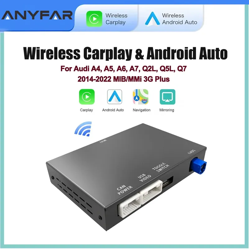 Drahtlose CarPlay Android Auto MMI-Schnittstelle für Audi A4 A5 A6 A7 Q2L Q5L Q7 mit AirPlay Mirror Link-Funktionen Rückfahrkamera