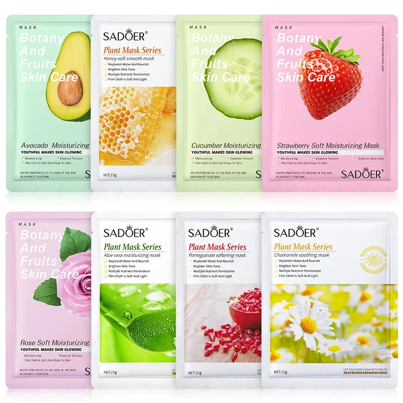 8 stücke SADOER Früchte Gesicht Maske Schönheit Gesichts hautpflege Masken Feuchtigkeitsspendende Straffende Feuchtigkeitsspendende Gesichtsmaske Gesichtspflege Koreanische Kosmetik